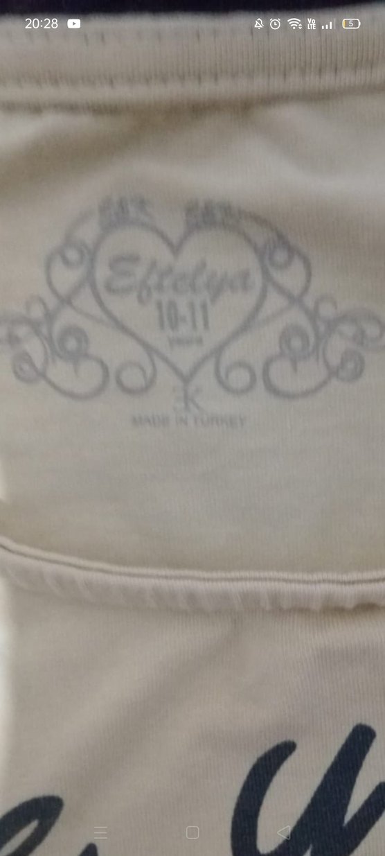 Kız Çocuk Beyaz Baskılı Kemerli Tişört - Görsel 3