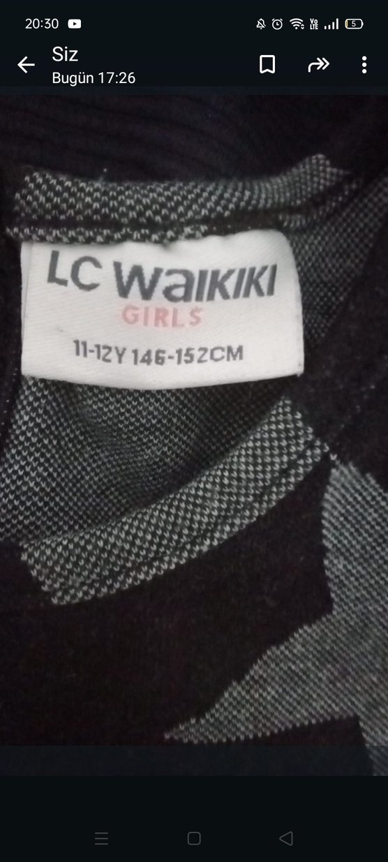 Kız Çocuk Gri Yıldızlı Kemerli Elbise - Görsel 3