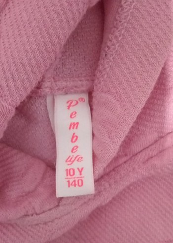 Düğmeli Pembe Boğazlı Sweatshirt - Görsel 3