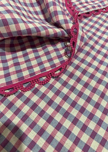 Zara Home Pembe renk fistolu Renkli Kareli Masa Örtüsü