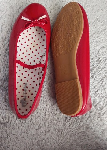 Kız Çocuk Kırmızı Tokalı Babet Ayakkabı - Görsel 2