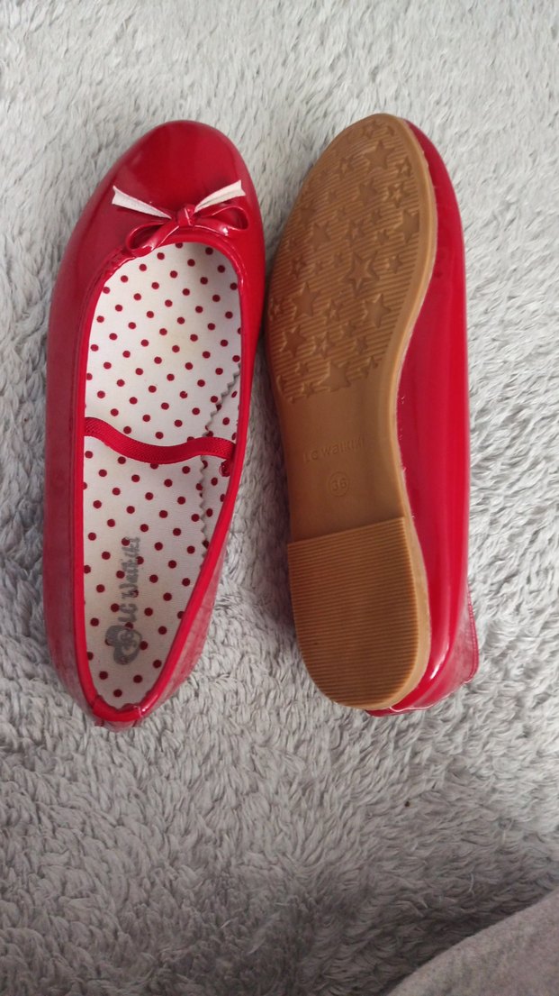 Kız Çocuk Kırmızı Tokalı Babet Ayakkabı - Görsel 2