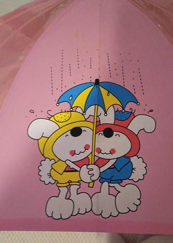 Pembe Ayıcık Detaylı Çocuk Şemsiye - Görsel 2