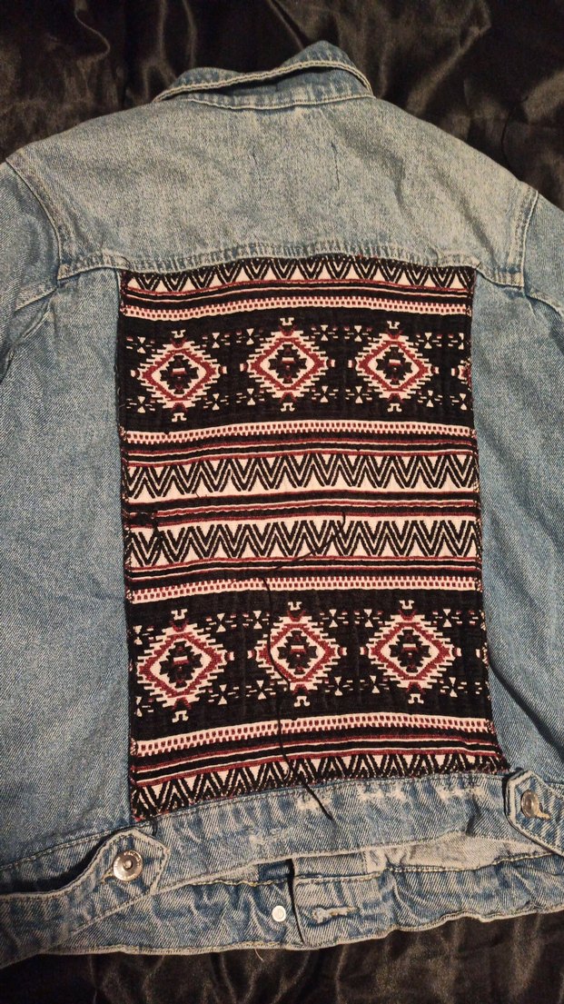 Nakışlı Bohem Kadın Kot Ceket - Görsel 2