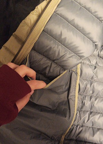 Bej Erkek Fermuarlı Kuş tüyü Kısa Mont - Görsel 3