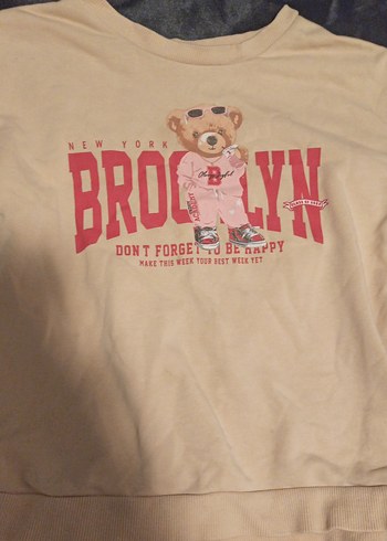 Kızlar için Gevşek Kesim Kahverengi Pamuklu Eşofman Takımı - Görsel 2