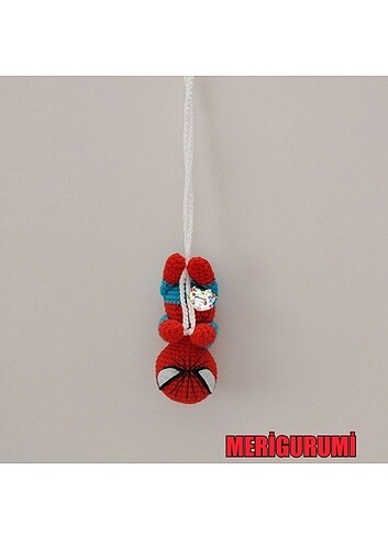 Amigurumi Spiderman Dikiz Aynası Süsü 