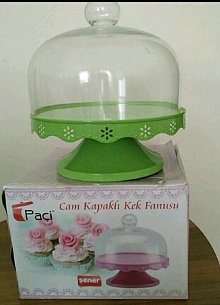 Ferforje cam kapaklı kek fanusu