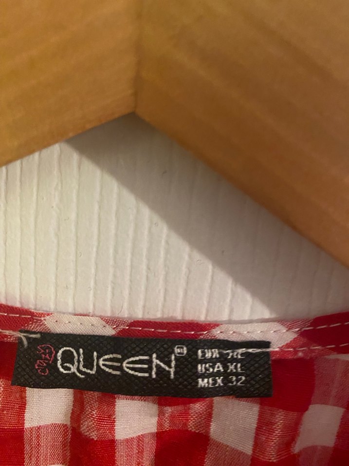 Kırmızı Ekose Düğmeli Midi Bohem Elbise - Görsel 4