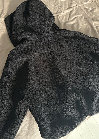 Zara Siyah Kapüşonlu Kadın Yünlü Ceket - Görsel 3