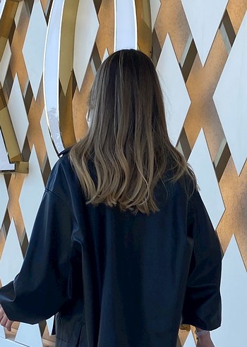 Zara Balon kollu suni deri oversize ceket - Görsel 5