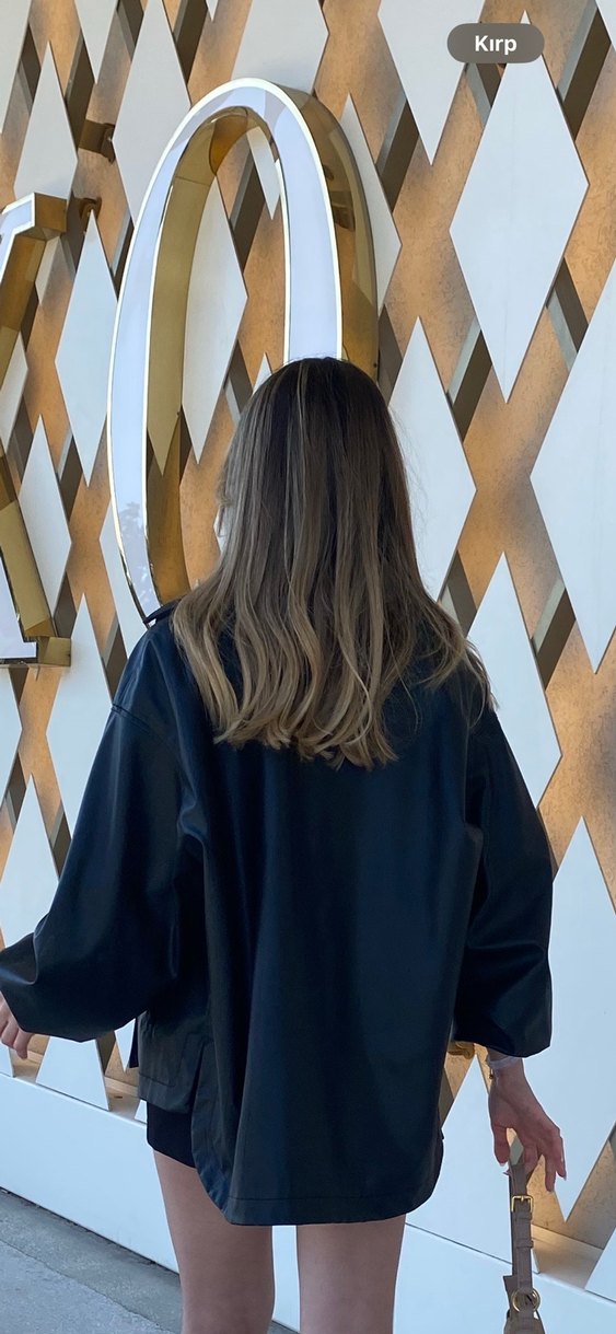 Zara Balon kollu suni deri oversize ceket - Görsel 5