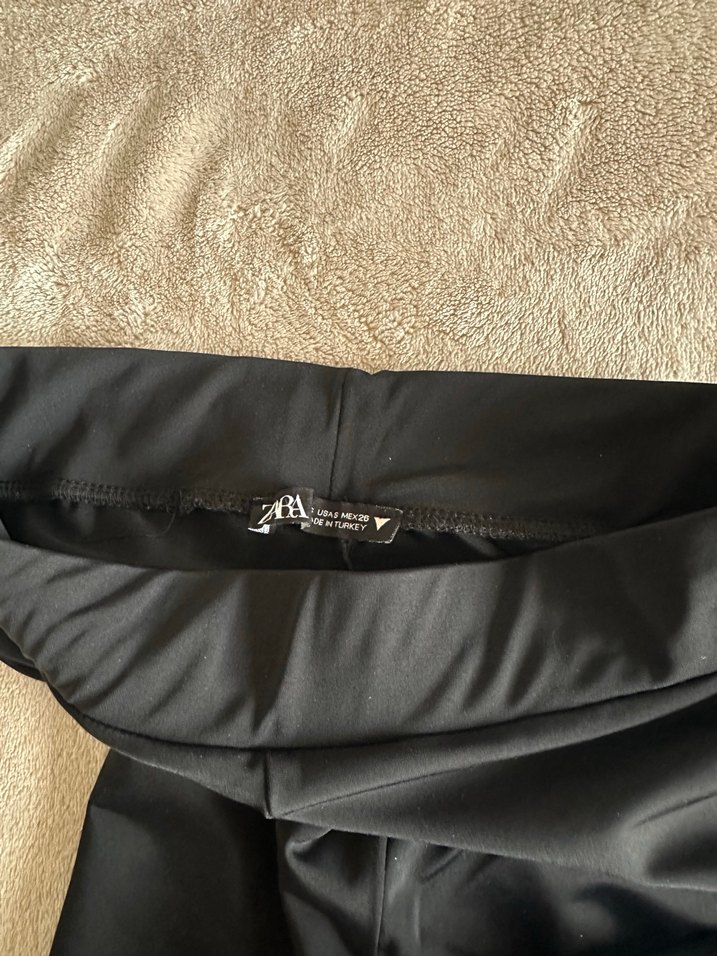 Zara kenarları büzgülü ve bağlamalı tayt - Görsel 3