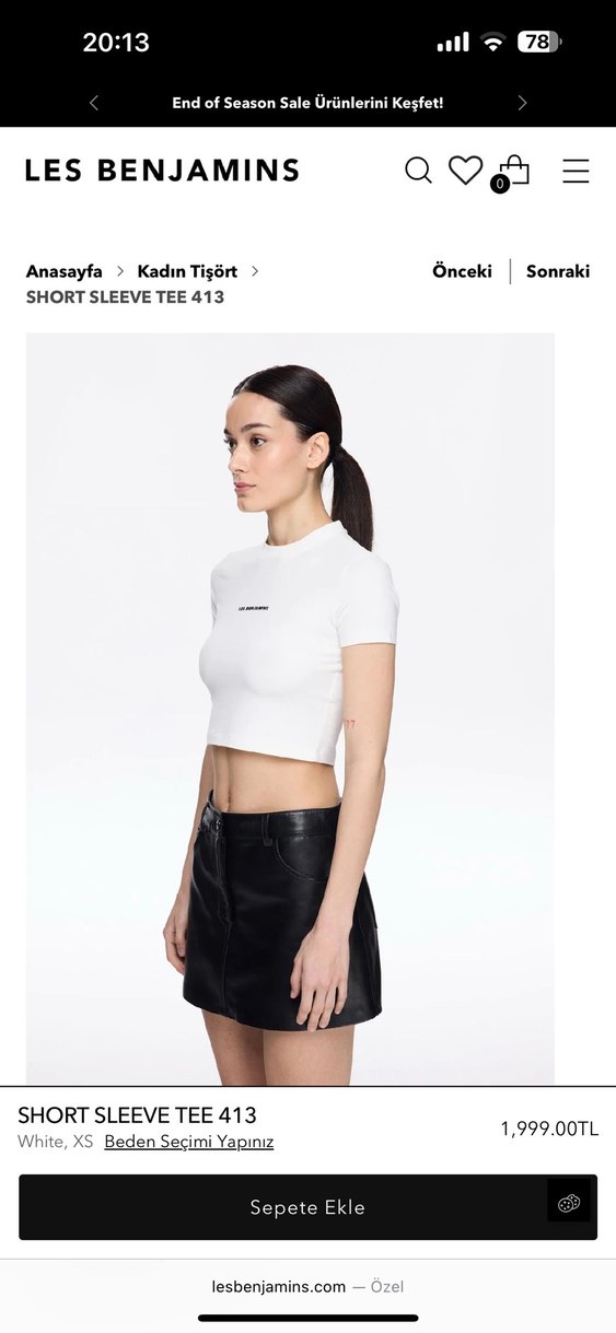 Les Benjamins Beyaz Kısa Tişört - Görsel 4