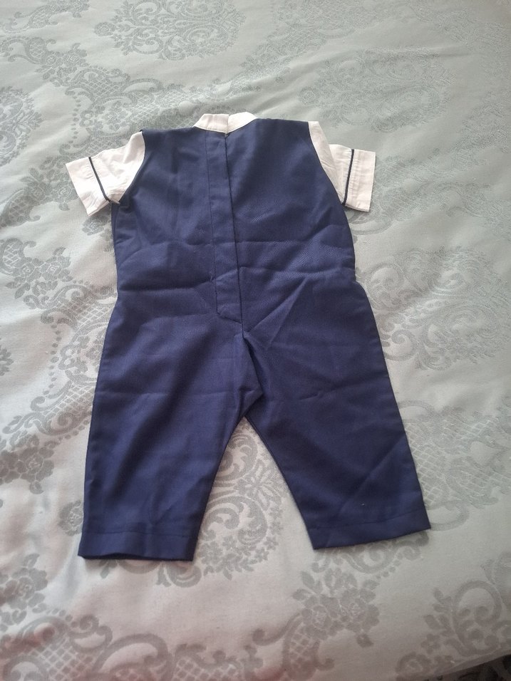 Mavi Düğmeli Kısa Kollu Çocuk Takım Elbise - Görsel 5