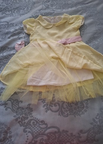 Kız bebek Sarı Fırfırlı Elbise - Görsel 2