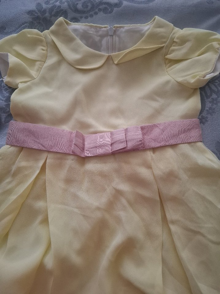 Kız bebek Sarı Fırfırlı Elbise - Görsel 3