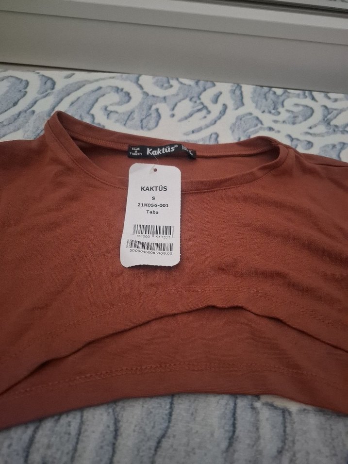 Uzun Kollu, Kısa Kesim Kadın Sweatshirt - Görsel 2