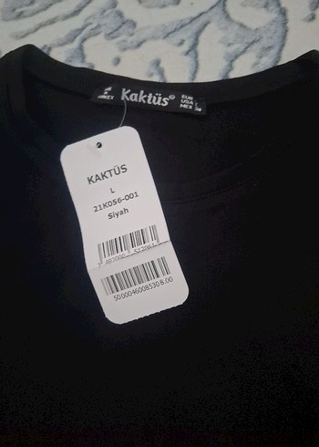 Siyah Fitilli Uzun Kollu Crop Kazak - Görsel 2