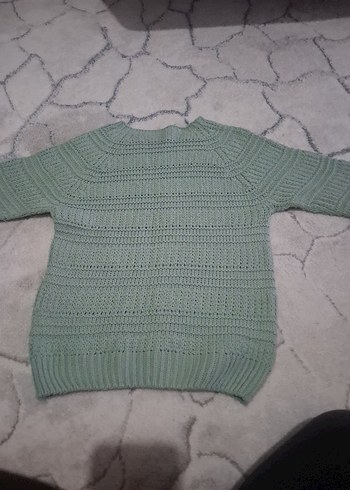 Yeşil Örgü Erkek Çocuk Triko Kazak - Görsel 4