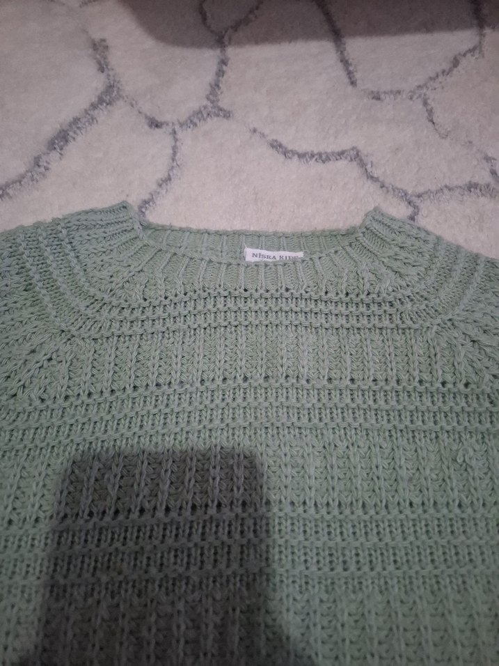 Yeşil Örgü Erkek Çocuk Triko Kazak - Görsel 3