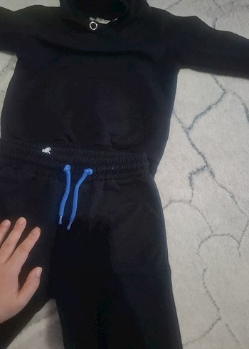 Siyah Erkek Çocuk İnce Kesim Eşofman Takımı - Görsel 8