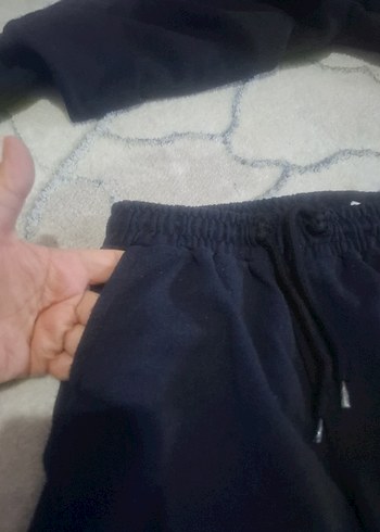 Erkek çocuk Lacivert kapişonlu Bol Kesim Eşofman Takımı - Görsel 3