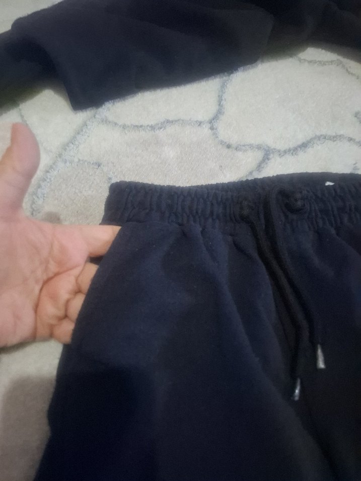 Erkek çocuk Lacivert kapişonlu Bol Kesim Eşofman Takımı - Görsel 3