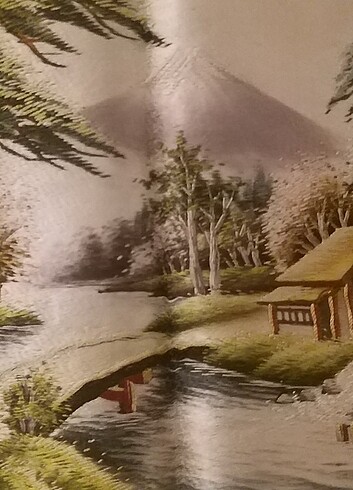 Diğer Vintage japon ipek el dokuma duvar tablo