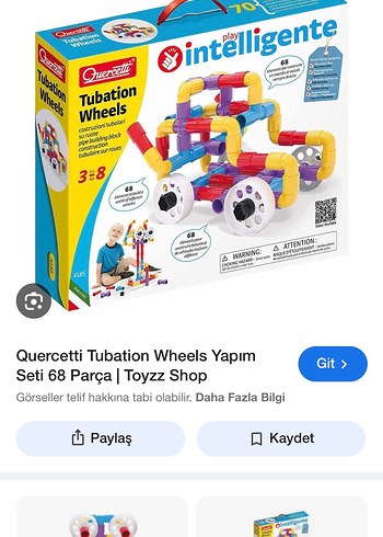 Quercetti Tubation Wheels 68 Parça Eğitici Set
