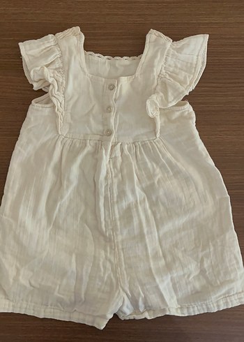 Nakışlı Fırfırlı Beyaz Bebek Kız Tulum - Görsel 5