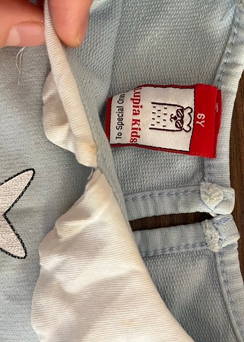 Kız Çocuk V Yakalı Baskılı Fırfırlı Tişört - Görsel 3