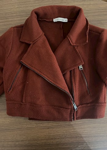 Kahverengi Kısa Fermuarlı Kadın Ceket - Görsel 3