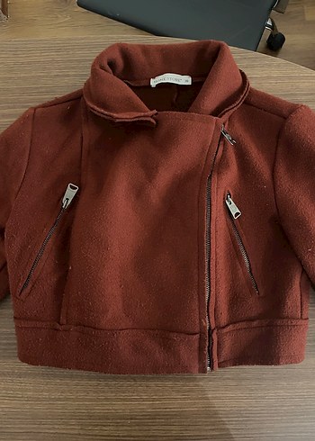 Kahverengi Kısa Fermuarlı Kadın Ceket - Görsel 2