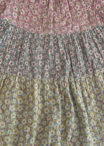 Çiçek Desenli Bohem Kız Elbise - Görsel 4