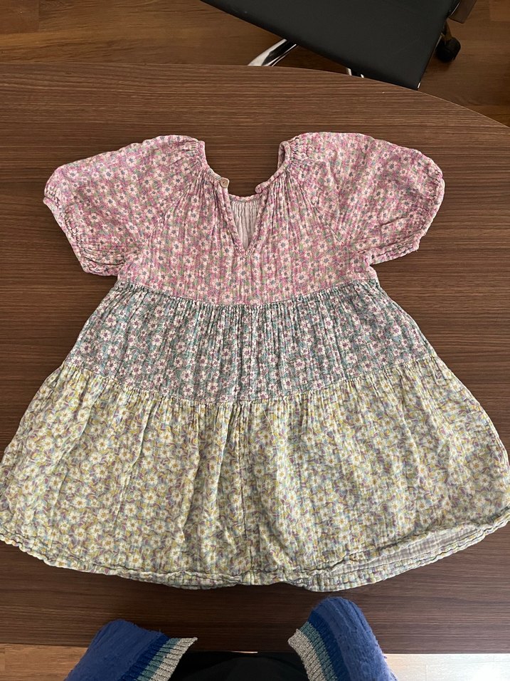 Çiçek Desenli Bohem Kız Elbise - Görsel 5