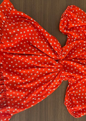 Kırmızı Puantiyeli Bohem Uzun Elbise - Görsel 3