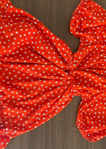 Kırmızı Puantiyeli Bohem Uzun Elbise - Görsel 2