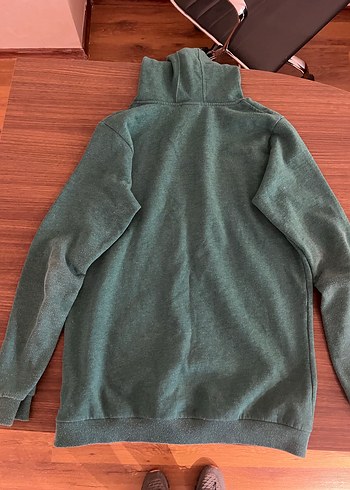 Erkek Gri Fermuarlı Baskılı Sweatshirt - Görsel 3