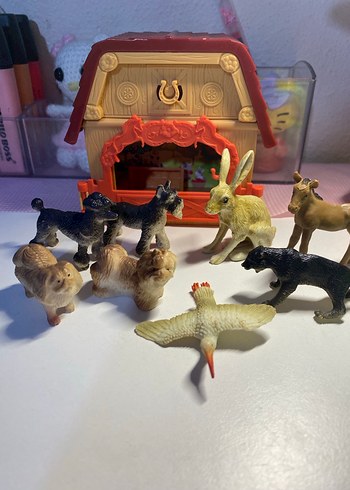 Kahverengi Tavşan ve Hayvan Figürleri Seti - Görsel 3