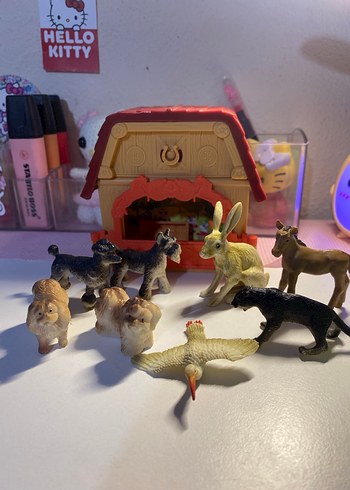 Kahverengi Tavşan ve Hayvan Figürleri Seti - Görsel 4