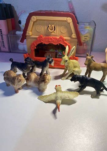 Kahverengi Tavşan ve Hayvan Figürleri Seti - Görsel 5