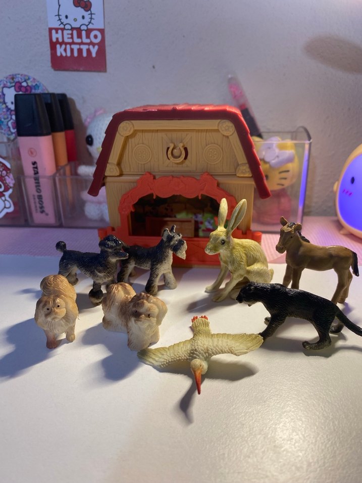 Kahverengi Tavşan ve Hayvan Figürleri Seti - Görsel 4