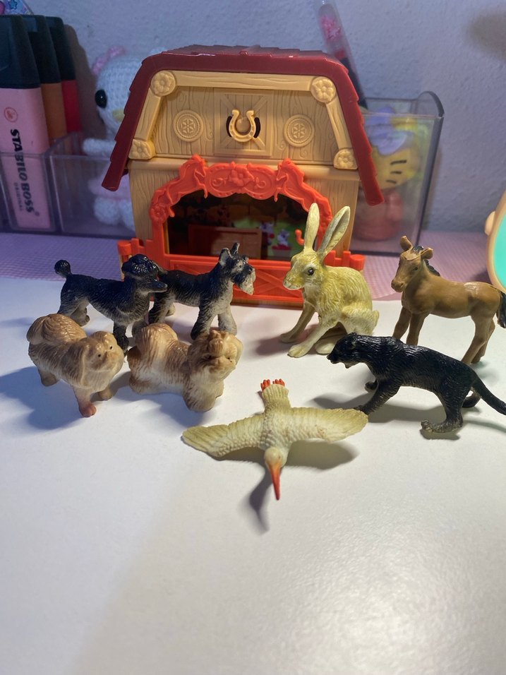 Kahverengi Tavşan ve Hayvan Figürleri Seti - Görsel 5