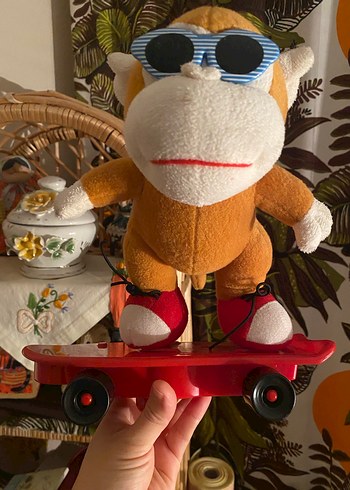 Kaykaylı Renkli Kahverengi Peluş Oyuncak - Görsel 2