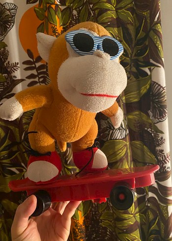 Kaykaylı Renkli Kahverengi Peluş Oyuncak - Görsel 4