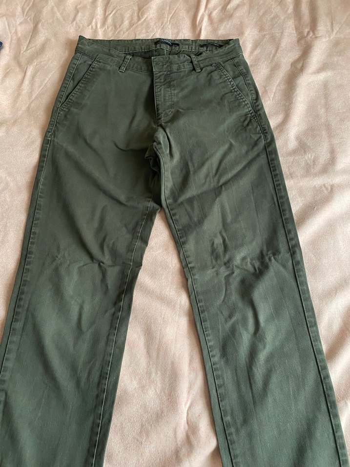 Düğmeli Regular Fit Keten Erkek Pantolon - Görsel 3