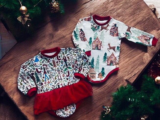 4 ay yılbaşı bebek zıbınları pijama takımları