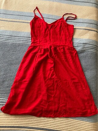 H&M askılı kırmızı elbise