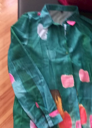 Diğer Renkli Batik Desenli gomlek elbise